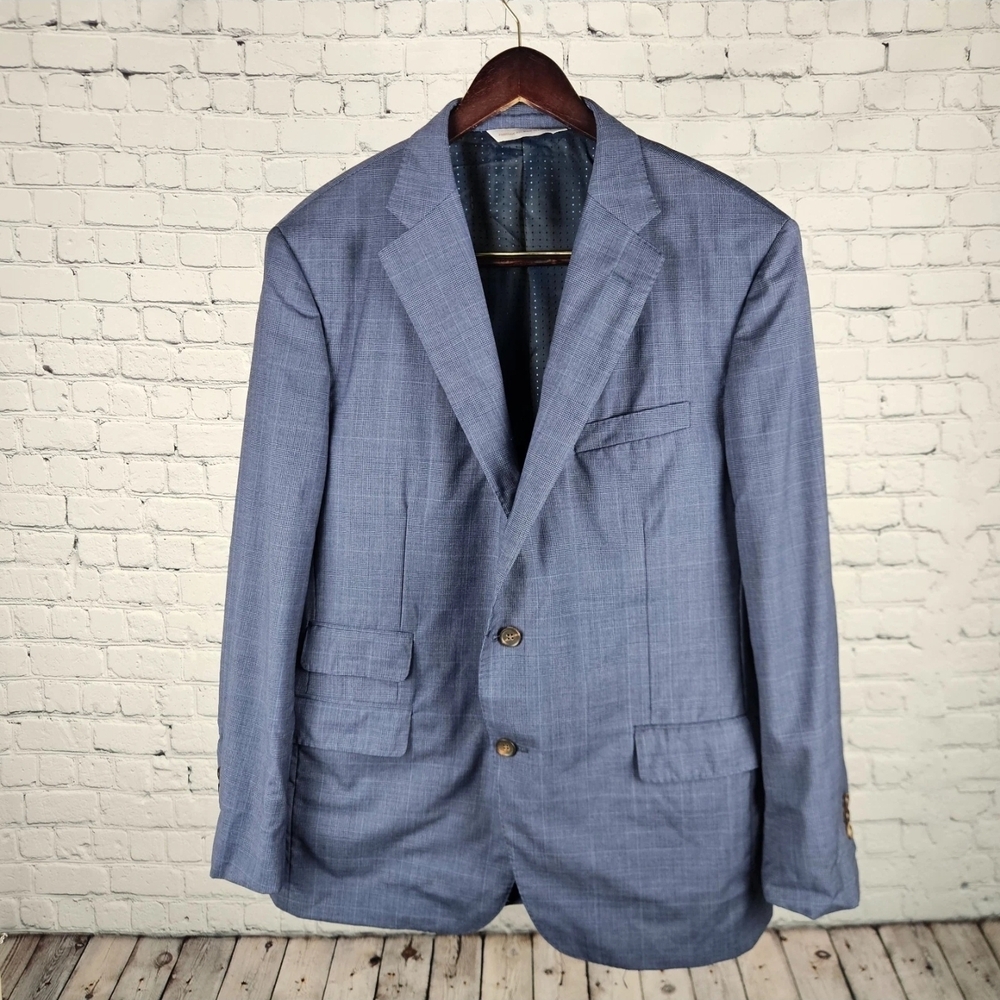 Samuelsohn Carriages‎ Blue Wool Sport Coat Blazer 44R Custom Made Canada